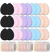 30 Pcs Mini Powder Puff & mini makeup sponge Set,with Storage Box - setting powder puff, Dual-Use...