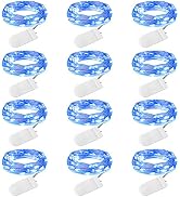 Brightown 12 Pack Led Fairy Lights Battery Operated String Lights Waterproof Silver Wire 7 Feet 2...
