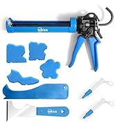PRO Caulk Gun Kit Heavy Duty Silicone Caulking Gun Thrust Ratio 24:1 No-drip Rotating Barrel and ...