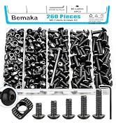 Bemaka 260Pcs M5 T Slot Nuts Screws Kit, Nuts and Bolts Assortment Kit, M5x8/10/12/16/20mm Hexago...