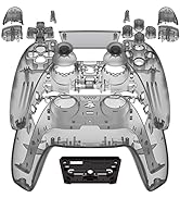 eXtremeRate Full Set Housing Shell with Buttons Touchpad Cover, Clear Black Custom Replacement De...