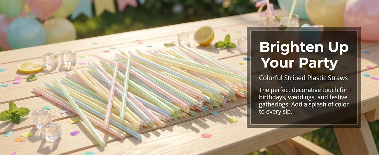 150PCS Disposable Plastic Drinking Straws
