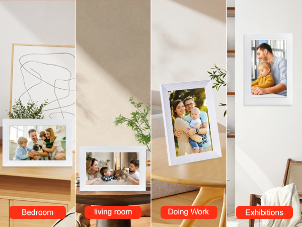 frameo white wifi digital picture frame 10.1 inch smart electronic load from phone for photos