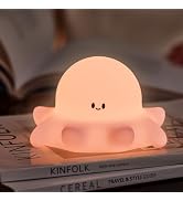 YR YRHH-PET Pink Octopus Night Light,LED Squishy Novelty Animal Cute Lamp, Food Grade Silicone Ni...