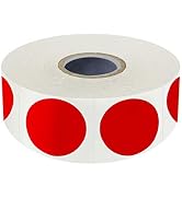 1500 PCS Red Round Color Coding Circle Dots Inventory Stickers Labels with Perforation Line in Ro...