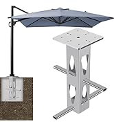 Dolibest Heavy Duty In-Ground Umbrella Base, Universal Steel Rustproof Steel Ground Umbrella Stan...