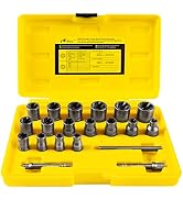 TOPEC 20-Piece Upgraded Bolt Extractor Set - Impact Lug Nut Remover and Extraction Socket Set for...