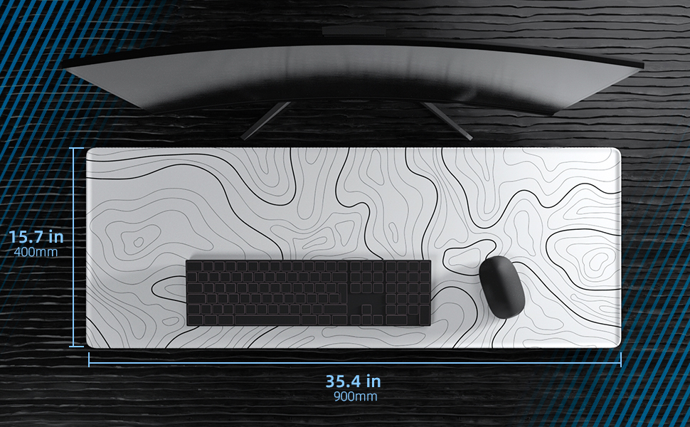 size of mouse pad white 35.4 in x 15.7 in
