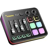 MAONO G3 Gaming Audio Mixer with Map Any Audio Sources for PC Streaming | Mixer with 4 Faders, 3 ...