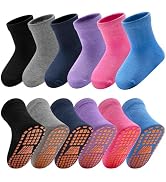 SkiBeaut 6 Pairs Kid Grips Socks Youth Non Slip Child Grippers Socks Young Boys Girls Teen Team A...