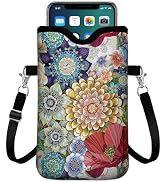 Neoprene Cell Phone Sleeve Pouch for Womem Men with 2 Pockets Inside,Shockproof Universal Phone B...
