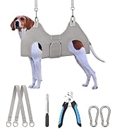 Kkiimatt Dog Grooming Hammock Harness, M-Large Dog Hammock for Nail Trim, Gray Dog Restraint for ...