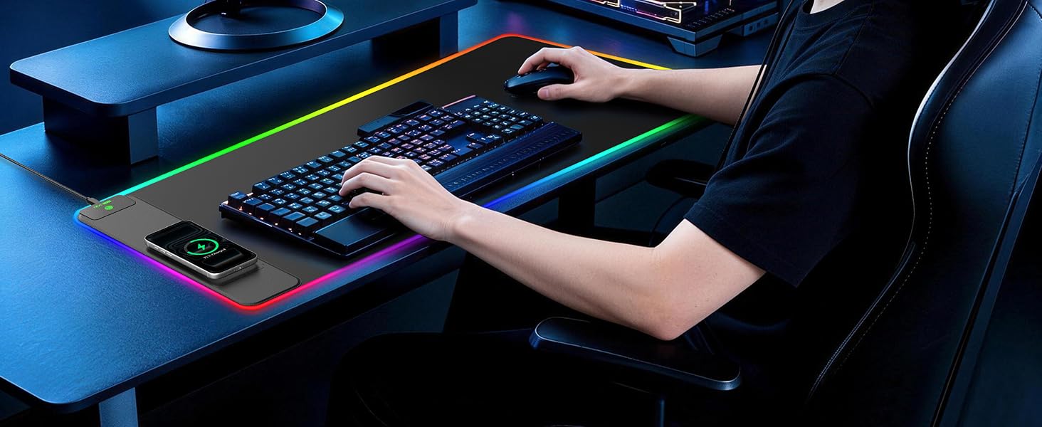 RGB Gaming Mouse Pad with Wireless Charging