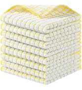 Homaxy 8 Pack Cotton Terry Kitchen Dish Cloths, Super Soft and Absorbent Dish Rags, 12 x 12 Inche...