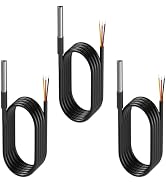 DROK 3 Pack Waterproof DS18B20 Temperature Sensor Probes 1m | High Accuracy and Wide Temperature ...