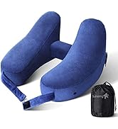 Sunany Travel Neck Pillow for Airplane Pillow Comfortably Supports Head, Neck and Chin, Inflatabl...