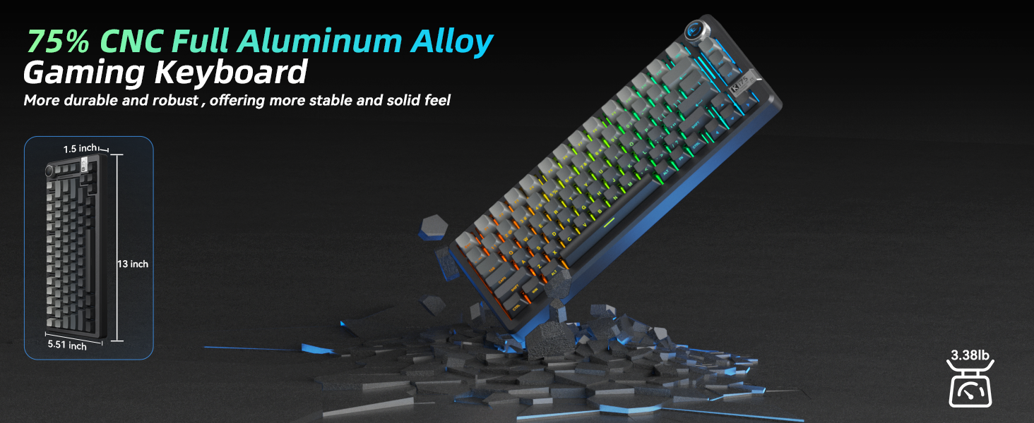 Aluminum Keyboard thocky keyboard Gasket Structure mechanical keyboard wireless