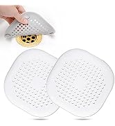 Hair Drain Catcher,Square Drain Cover for Shower Silicone Hair Stopper with Suction Cup,Easy to I...