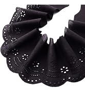 ZNZAKKA Eyelet Lace Trim Black Embroidered Cotton Lace Trim for Clothing Accessories Crafts Home ...
