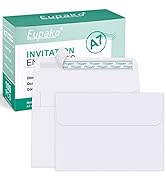 Eupako 5x7 Envelopes Self Seal 100 Pack, White A7 Envelopes, Kraft Paper Envelopes for 5x7 Cards,...