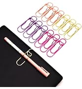 NELJIBEHU 12 Pcs Metal Pen Holder Clips for Notebook, Planner Accessories, 2.8-Inch Jumbo Heart P...