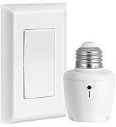 Suraielec Remote Control Light Bulb Socket, Wall Mount Switch, E26 E27 Lamp Socket, No Wiring, 10...