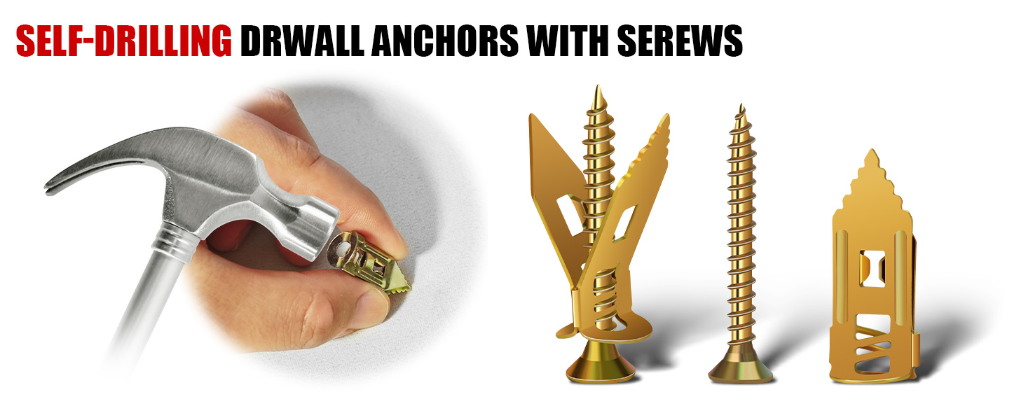SELF-DRILLING DRWALL ANCHORS WITH SEREWS
