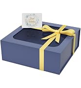 PSHVYM Gift Box with Window, 7.5x7.5x3 In Blue Gift Box for Presents Magnetic Lids Collapsible fo...
