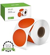 Nelko Genuine 2 Inch Orange Circle Thermal Stickers Labels, Compatible with Nelko PL70E Label Pri...