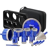 SHDIATOOL Diamond Drill Bits Kit - Core Bits Hole Saw Sets,Mould Guide for Drilling Porcelain Til...