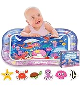 KooKooBaby Water Tummy Time Mat for Baby - 26"x20" Large Premium Tummy Time Toys for Baby Boy or ...