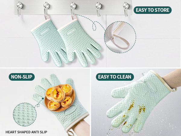 silicone oven mitts pair