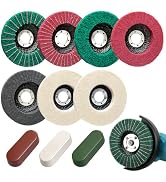 10Pcs 4.5'' Buffing Wheel & Compound Kit, Polishing Wheel for Angle Grinder | 5 Nylon Fiber Flap ...
