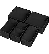 6 Pack Clothes Drawer Organizer Dividers, Fabric Foldable Closet Dresser Drawer Organizer for Clo...