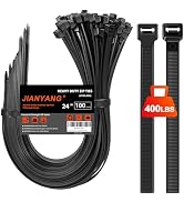 Long Zip Ties Heavy Duty 24 inch,500 LBS Tensile Strength With Double Sided Toothed Super Durable...