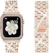 Bekomo Compatible for Apple Watch Band 49mm 45mm 41mm 38mm 40mm 42mm 44mm with 2 Pack Bling Cryst...