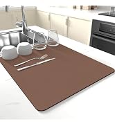 Dish Drying Mat for Kitchen Counter,Drying Mat for Dish Rack,Absorbent Hide Stain Rubber Mat,Coff...