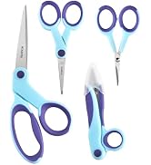 SCAIKTIG Premium Sewing Scissors Bundle, 8" Heavy Duty Fabric Scissors, 5" Embroidery Scissors, 4...
