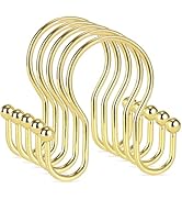 Goowin Shower Curtain Hooks, 12 Pcs Shower Curtain Rings, Stainless Steel Shower Curtain Hangers,...