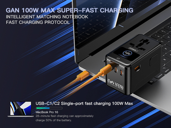 Led 100W GaN International Power Adapter