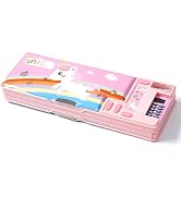 Pop Up Multifunction Pencil Case, Cute Cartoon Pen Box Organizer Stationery with Calculators, Sha...