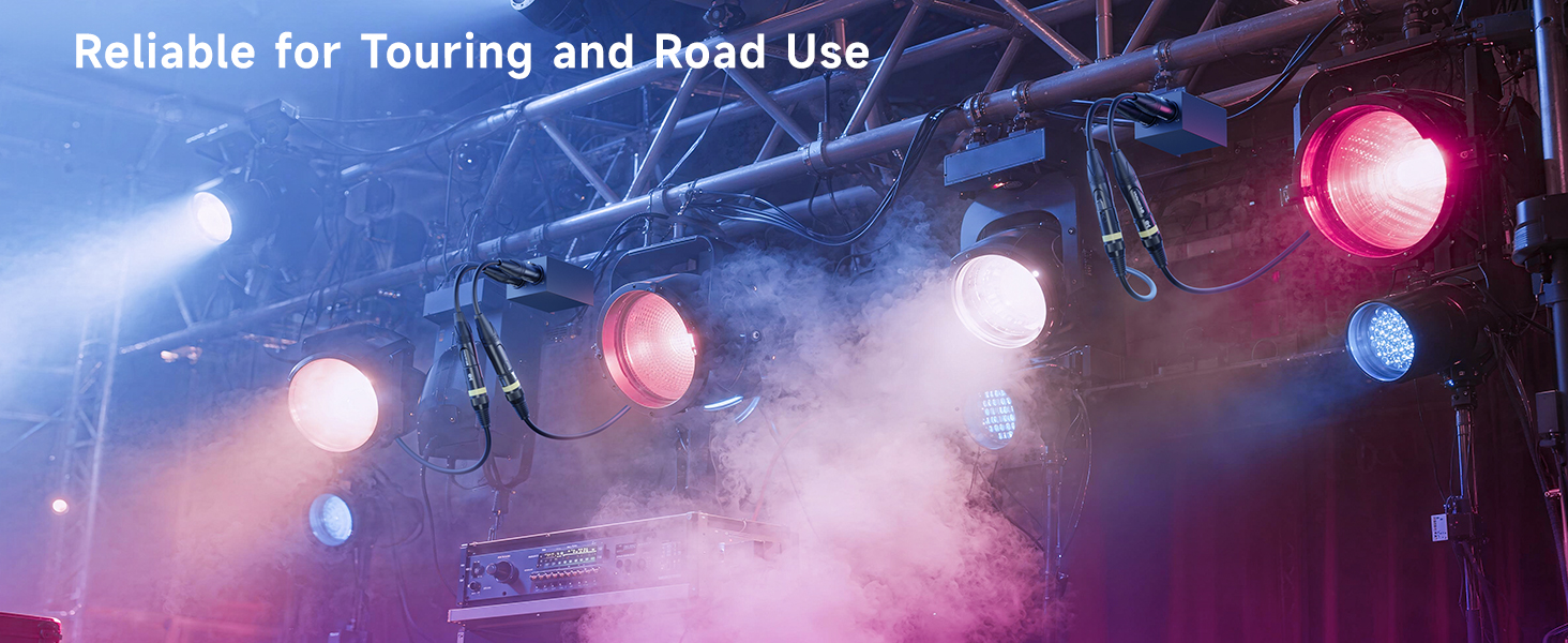 Cost-Effective 2-Pack 3 Pin to 5 Pin DMX Cables for Lighting Systems and AV Gear