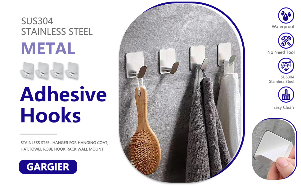 stainless steel metal adhesive hooks