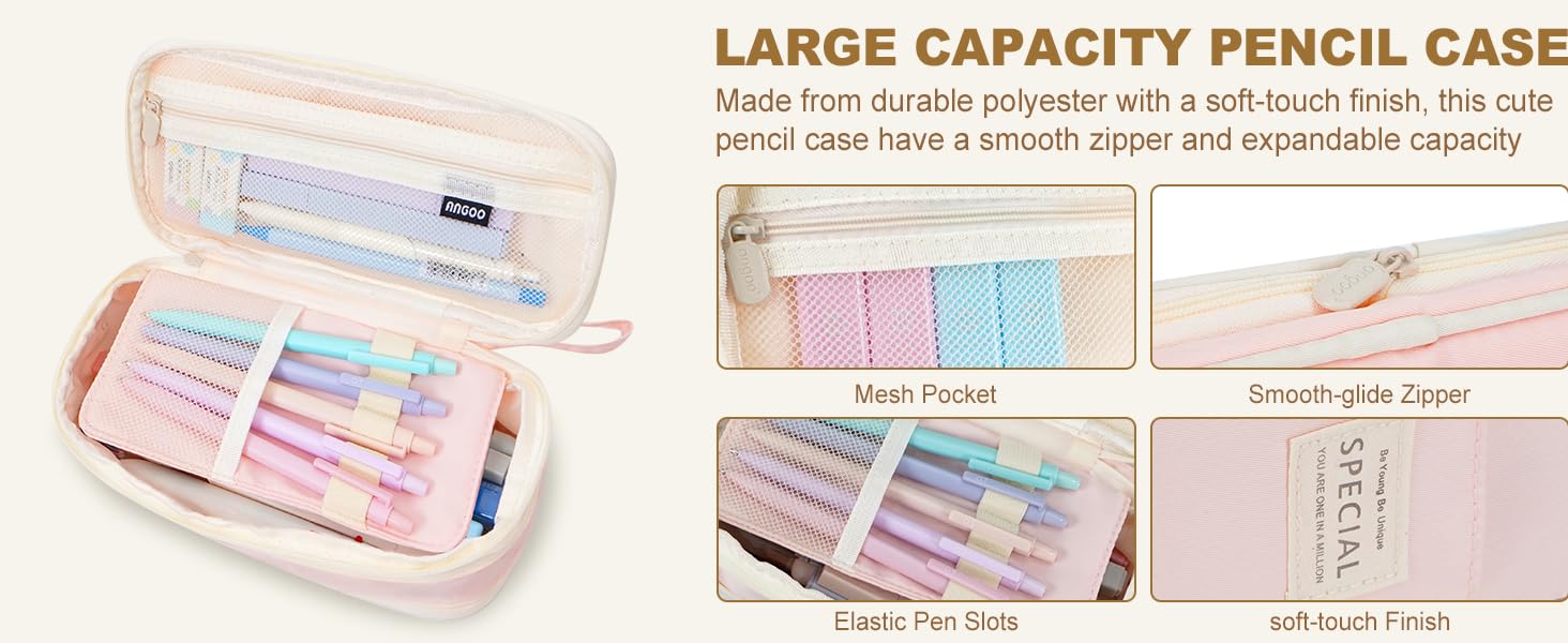 Large capacity pencil case cute pencil case pink blue green purple