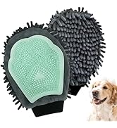 Histotree Green Double-Sided Dog Bath Glove Dog Washing Glove for Dogs&Cats | Massage Dog Brush G...