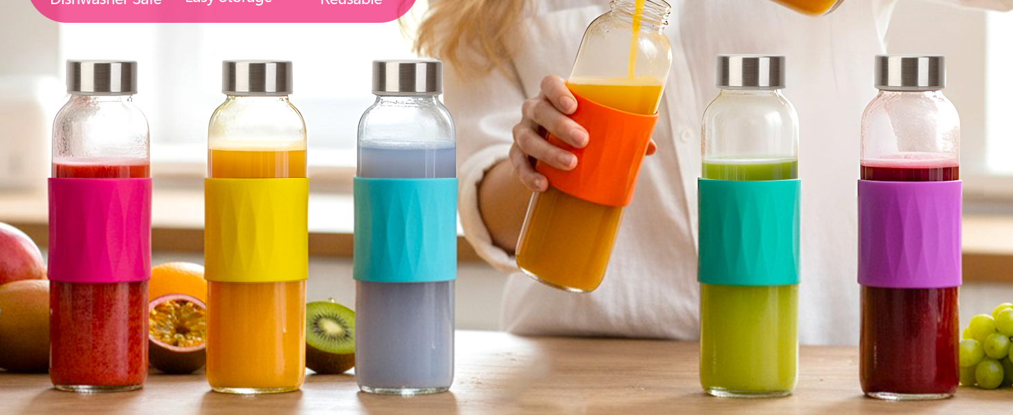 18oz glass juice bottles with sleeve anti slip 1464x600