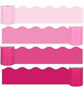 Whaline 65.6ft Valentine's Day Bulletin Board Borders 4 Rolls Pink Series Die-Cut Bulletin Board ...