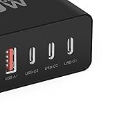 USB C Charger Block, 100W USBC Fast Charger GaN 6 Port Charging Station Hub Block Cube, USB-C Wal...