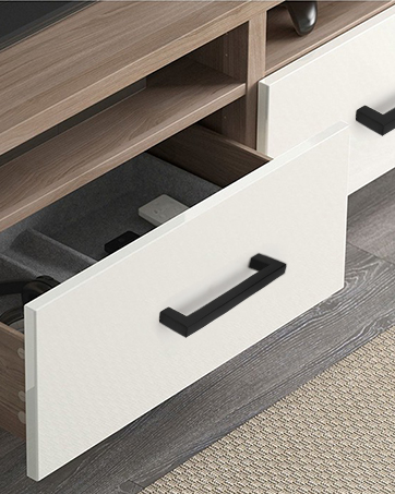 black cabinet handles