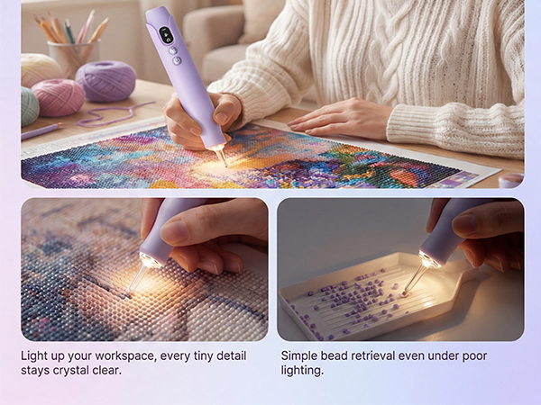 Electric Diamond Painting Pen with Light 4